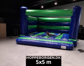 Grøn Blå Hoppeborg 5 x 8 m - Hoppeborgen.dk